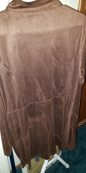 NEW Brown suede like long sleeve sz 3x - Picture 2 of 2